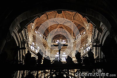 Boveda del crucero Catedral de San Martin en Ourense Orense, Galicia, EspaÃ±a Editorial Stock Photo