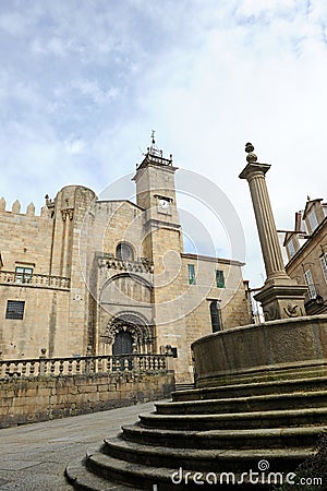 Catedral de San Martin en la Plaza do Trigo Ourense Orense, Galicia, EspaÃ±a Stock Photo