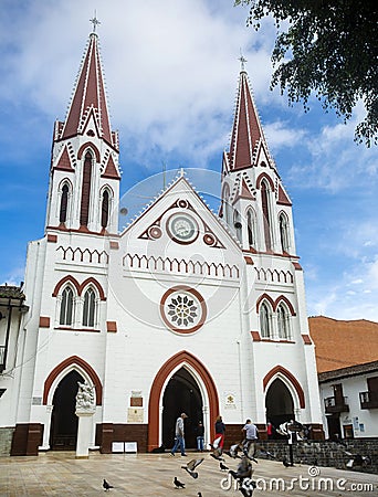 La Ceja, Antioquia - Colombia. June 26, 2021. Minor Basilica of Our Lady of Carmen Editorial Stock Photo