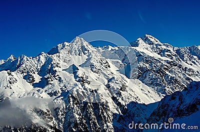 La chaine de Belledonne - Panoramic mountain view Stock Photo