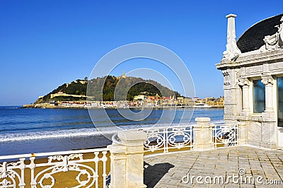 La Concha Beach in San Sebastian, Spain Stock Photo