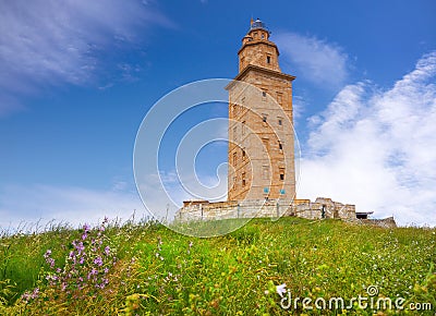 La Coruna Hercules tower Galicia Spain Stock Photo