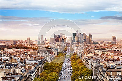 La Defense city district Paris and suburbs view Stock Photo