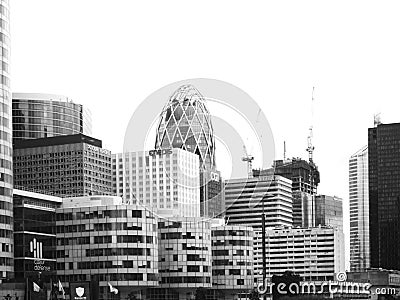 La Defense; Paris; France; August 18 2018: view on the modern buildings of Defense district Editorial Stock Photo