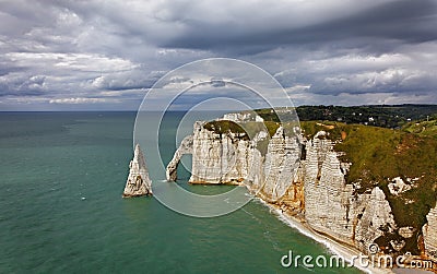 La Falaise d'Amont-Etretat Stock Photo