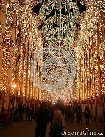 La fallas lit street Stock Photo