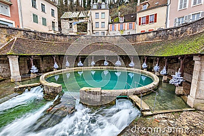 La fosse Dionne - the spring in the center of Tonnerre Stock Photo