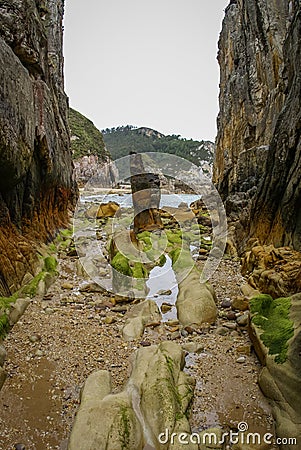 La Franca beach, Cantabria, Spain Stock Photo