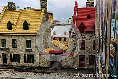 La Fresque Des Quebecois, Old Quebec City, Quebec, Canada Stock Photo