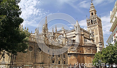 La Giralda, the famous cathedral of Seville Stock Photo