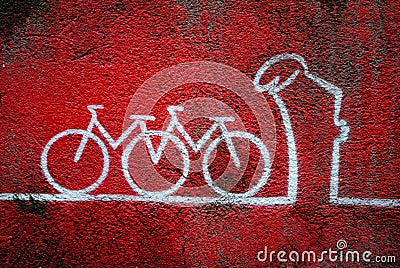 La Linea (the Line) street art Editorial Stock Photo