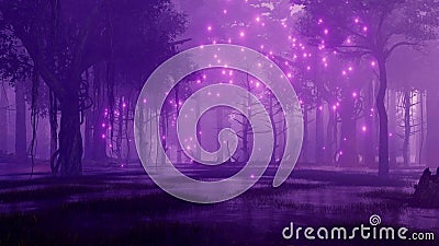 La lucciola leggiadramente si accende nella foresta paludosa 4K di notte La lucciola leggiadramente si accende nella foresta paludosa 4K di notte