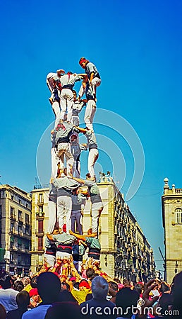 La Merce Festival, in Barcelona Editorial Stock Photo