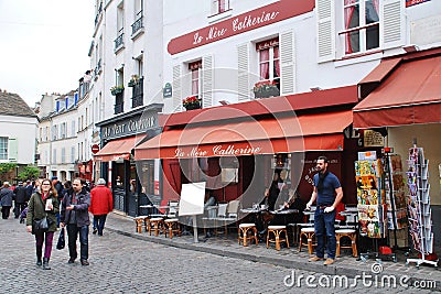 La Mere Catherine bistro, Paris Editorial Stock Photo