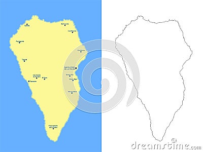 La palma island map - cdr format Vector Illustration