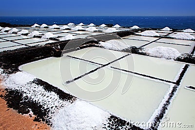 La Palma Salinas de fuencaliente saltworks Stock Photo