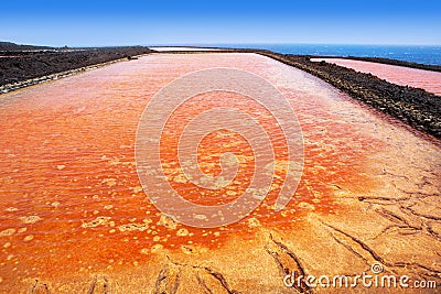 La Palma Salinas de fuencaliente saltworks Stock Photo