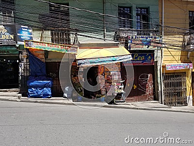 LA PAZ, BOLIVIA, DEC 2018: La Paz, Bolivia streets in city center Editorial Stock Photo