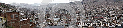 La Paz, View of brick houses hills, Bolivia, South America Editorial Stock Photo