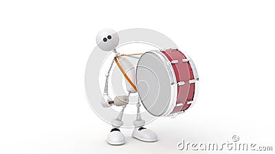 La personne 3D avec un tambour. La personne 3D avec un tambour.