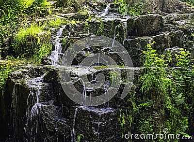 La Petite Cascade - The Little Waterfall of the Cance and Cancon rivers - Normandy, France Stock Photo