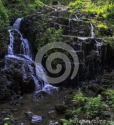 La Petite Cascade - The Little Waterfall of the Cance and Cancon rivers - Normandy, France Stock Photo