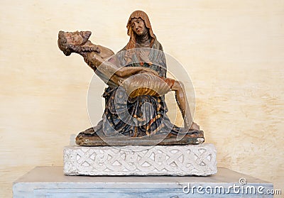La pieta statue inside Basilica di Aquileia Stock Photo