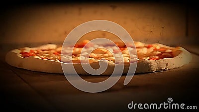 La pizza italienne de nourriture de mozzarela visuel de margherita de four de pizza, jambon répand des olives clips vidéos La pizza italienne de nourriture de mozzarela visuel de margherita de four de pizza, jambon répand des olives clips vidéos