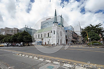 La Porcincula Church neogothic architecture style located at 11th street with 72th avenue Editorial Stock Photo