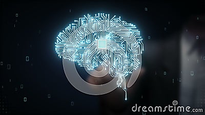 La puce émouvante d'unité centrale de traitement de cerveau d'homme d'affaires, élèvent l'intelligence artificielle La puce émouvante d'unité centrale de traitement de cerveau d'homme d'affaires, élèvent l'intelligence artificielle