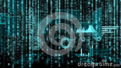 la rangée de fond de 4K Abstrack du texte binaire numérique aléatoire chutent vers le bas avec le grain pour la technologie et le illustration libre de droits la rangée de fond de 4K Abstrack du texte binaire numérique aléatoire chutent vers le bas avec le grain pour la technologie et le illustration libre de droits