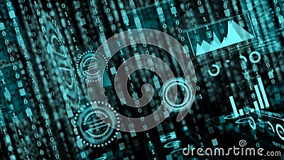 la rangée de fond de 4K Abstrack du texte binaire numérique aléatoire chutent vers le bas avec le grain pour la technologie et le illustration stock la rangée de fond de 4K Abstrack du texte binaire numérique aléatoire chutent vers le bas avec le grain pour la technologie et le illustration stock
