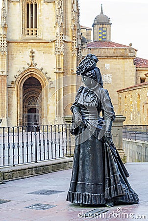 La Regenta statue in Oviedo, Spain Editorial Stock Photo