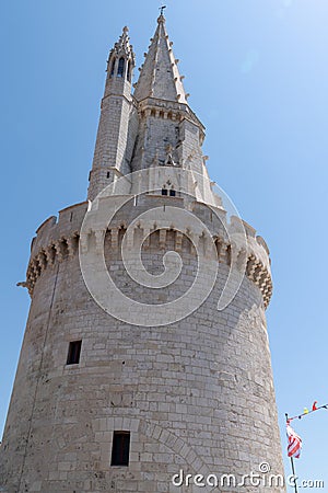 La Rochelle tour de la lanterne in France and blue sky summer Stock Photo