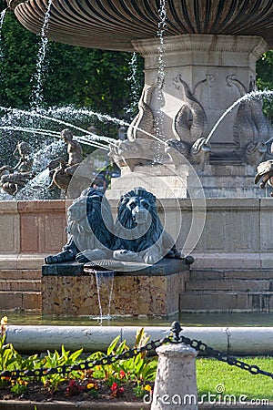 La rotonde fountain in Aix-en-Provence Stock Photo