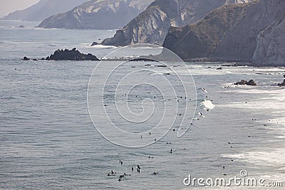 La Salvaje beach viewed from above. Basque country, Spain Stock Photo