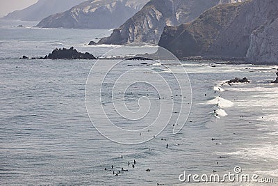 La Salvaje beach viewed from above. Basque country, Spain Stock Photo