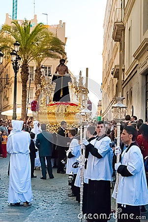 La Semana Santa Procession in Spain, Andalucia, Cadiz Editorial Stock Photo