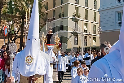 La Semana Santa Procession in Spain, Andalucia, Cadiz Editorial Stock Photo