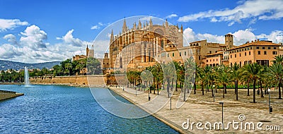 La Seu, the gothic medieval cathedral of Palma de Mallorca, Spain Stock Photo