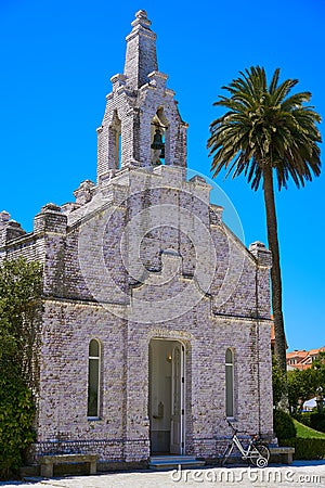 La toja island Toxa Chapel made of sea shells Stock Photo