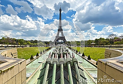 La Tour Eiffel, Paris. View from Trocadero Gardens. Stock Photo