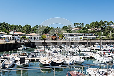 Cap Ferret on the Arcachon Bay, France. The marina of La Vigne Editorial Stock Photo