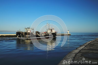 Huge fishing ship underway to the deep sea Editorial Stock Photo