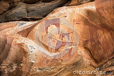 Laas Geel Rock paintings, petroglyphs, murals Stock Photo