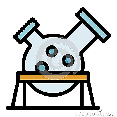 Lab boiling flask icon vector flat Vector Illustration