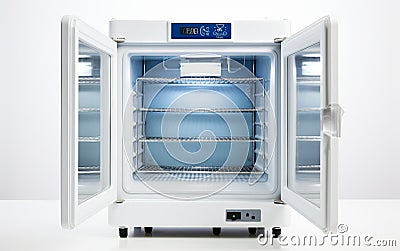 Lab Freezer on White Background Stock Photo
