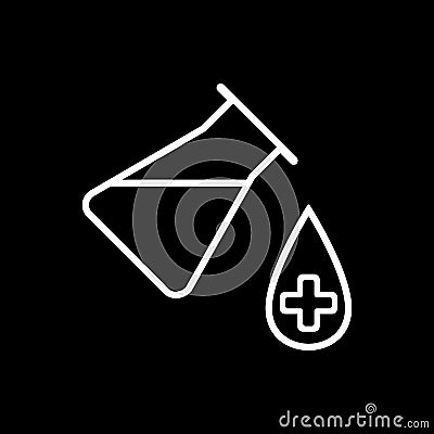 Lab icon. vector illustration isolated on black background. Medical substance symbol. Vector Illustration