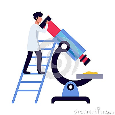 Lab Microscope Pharmaceutic Composition Vector Illustration