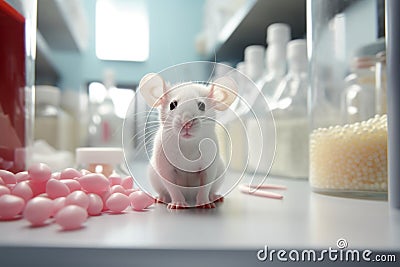 lab mouse with genetically engineered traits Stock Photo